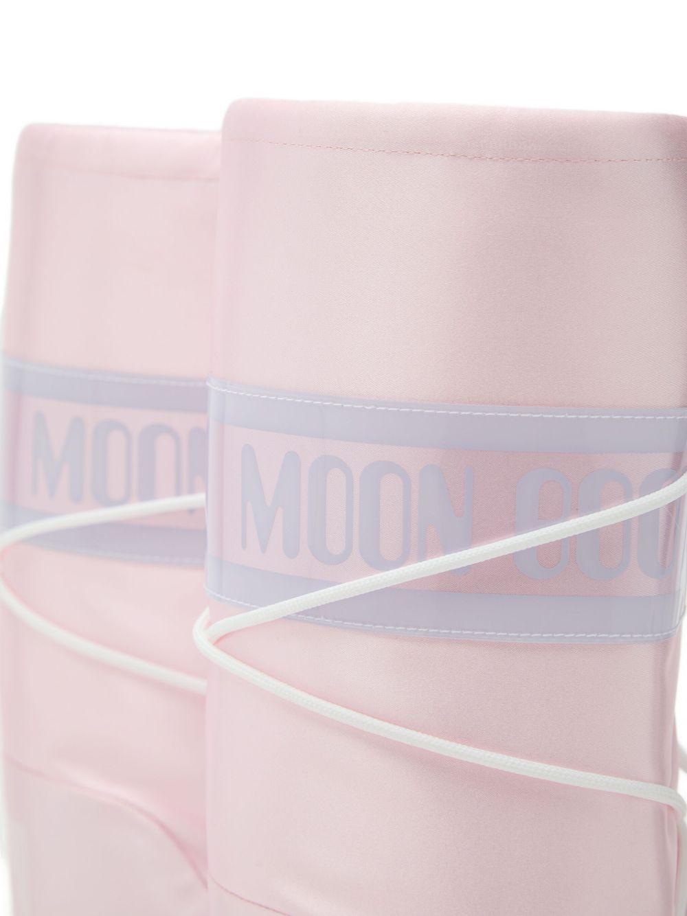 Stivali da neve Icon per bambini Moon Boot Kids rosa con stampa - Rubino Kids