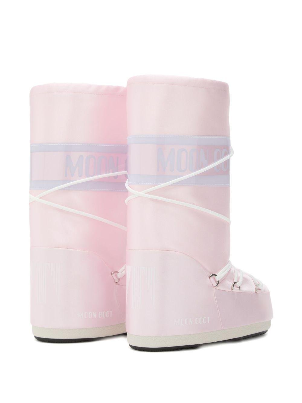 Stivali da neve Icon per bambini Moon Boot Kids rosa con stampa - Rubino Kids