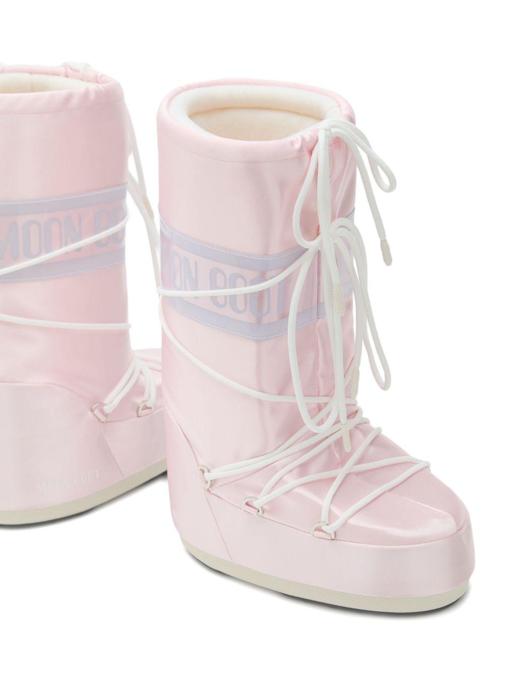 Stivali da neve Icon per bambini Moon Boot Kids rosa con stampa - Rubino Kids