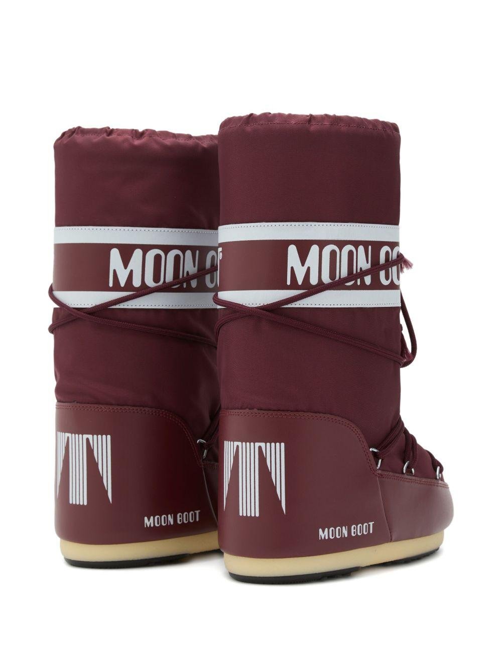 Stivali da neve Icon per bambini Moon Boot Kids rossi con fascia con logo - Rubino Kids