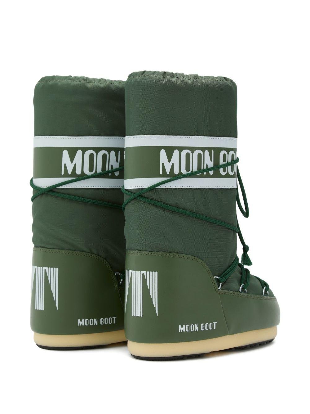 Stivali da neve Icon per bambini Moon Boot Kids verdi con fascia con logo - Rubino Kids