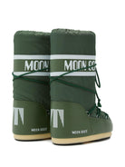 Stivali da neve Icon per bambini Moon Boot Kids verdi con fascia con logo - Rubino Kids
