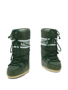 Stivali da neve Icon per bambini Moon Boot Kids verdi con fascia con logo - Rubino Kids
