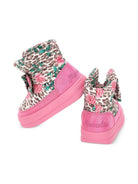 Stivali da neve per bambina Monnalisa animalier con stampa a fiori - Rubino Kids