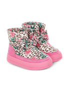 Stivali da neve per bambina Monnalisa animalier con stampa a fiori - Rubino Kids