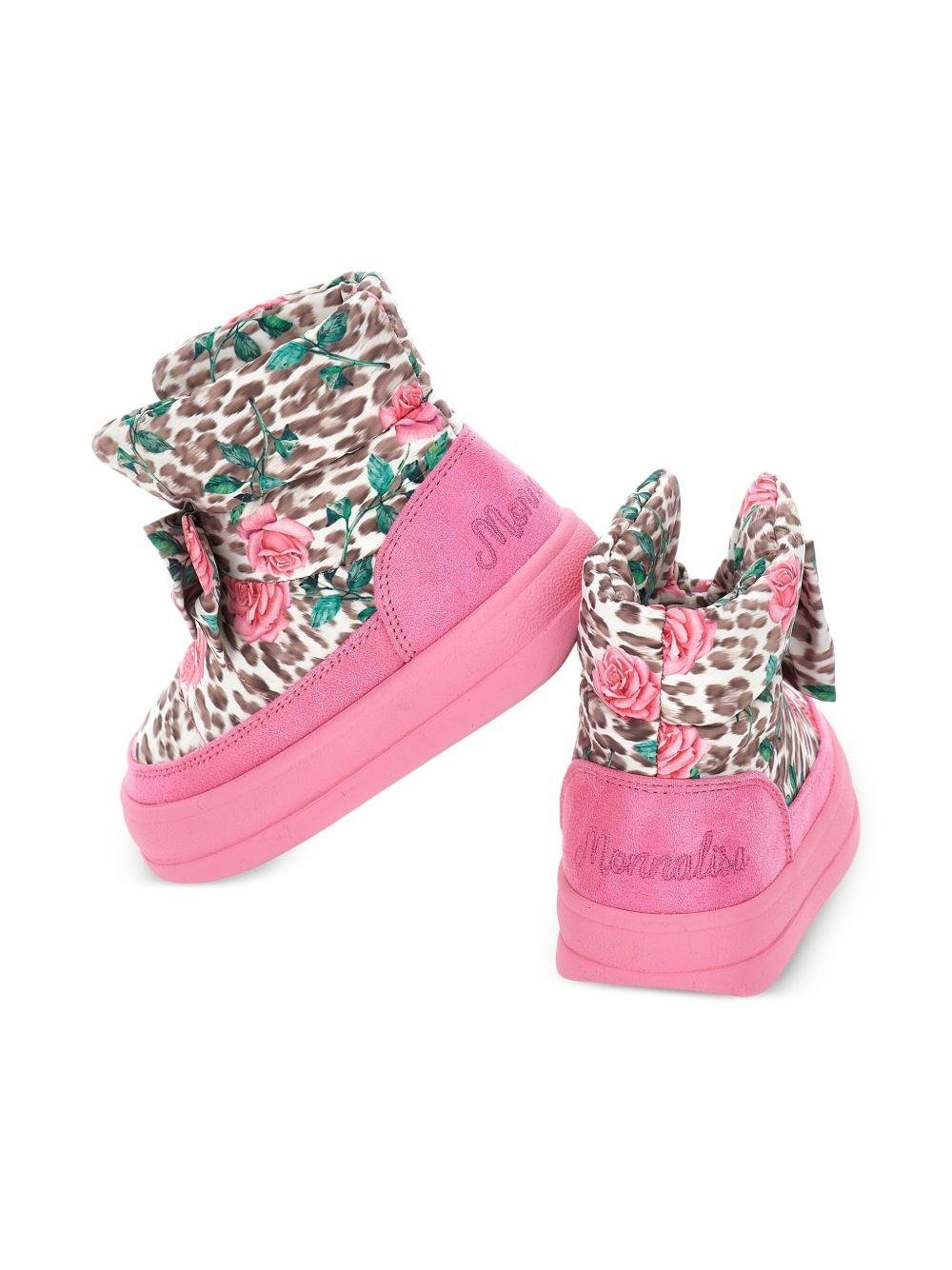 Stivali da neve per bambina Monnalisa animalier con stampa a fiori - Rubino Kids