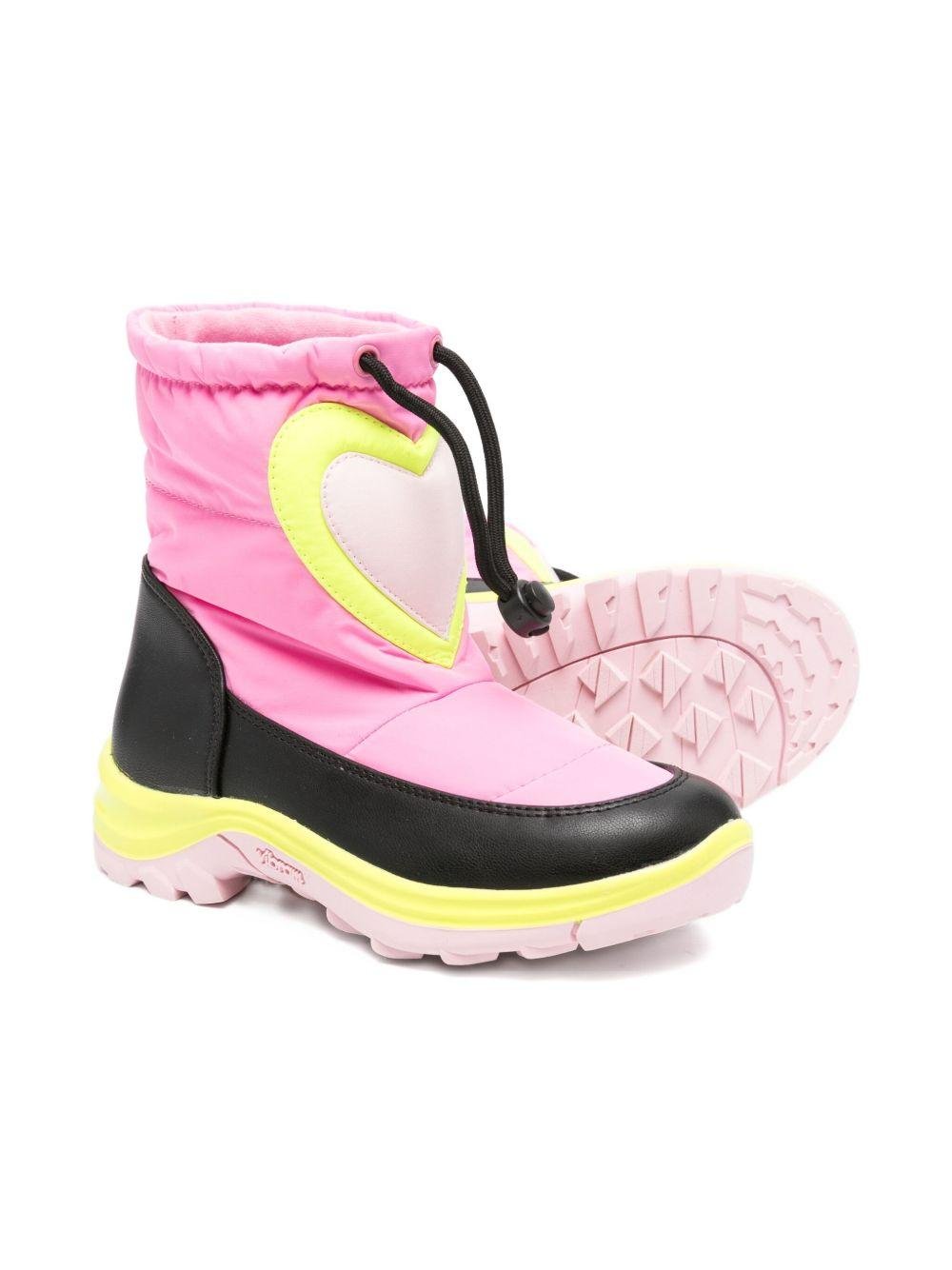 Stivali da neve per bambina Stella McCartney Kids rosa con dettagli a cuore - Rubino Kids