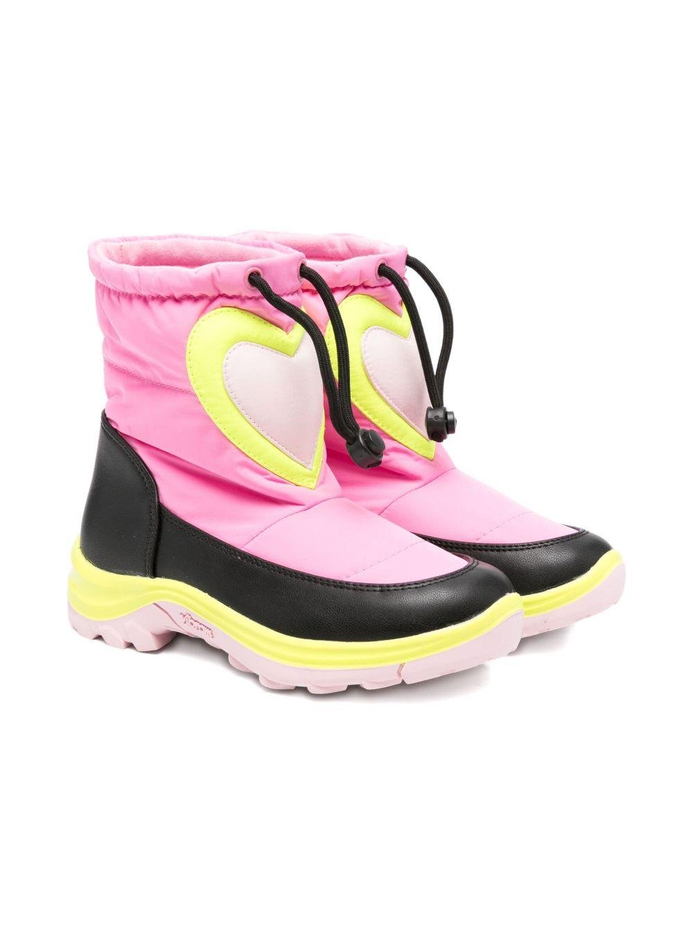 Stivali da neve per bambina Stella McCartney Kids rosa con dettagli a cuore - Rubino Kids