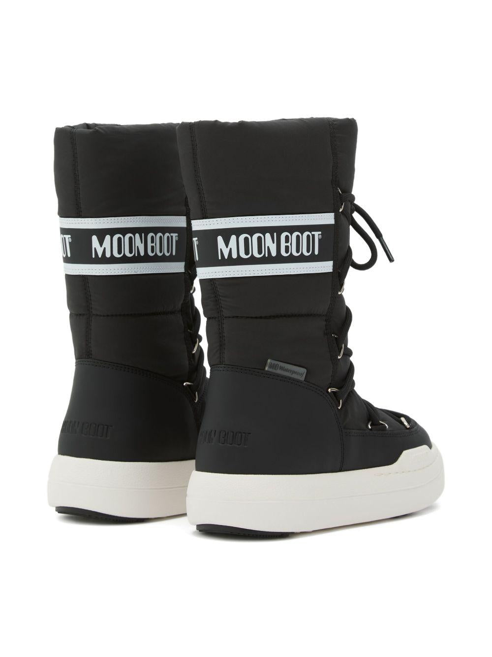 Stivali da neve per bambini Moon Boot Kids neri con chiusura con lacci - Rubino Kids