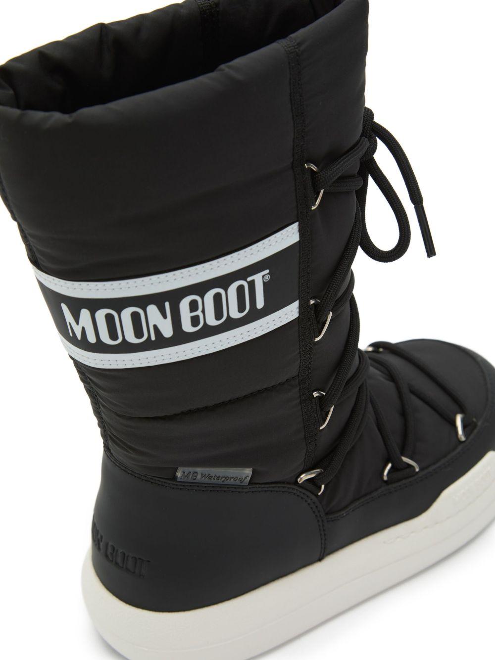Stivali da neve per bambini Moon Boot Kids neri con chiusura con lacci - Rubino Kids