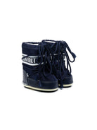 Stivali da neve per bambino Moon Boot Kids blu con stampa logo laterale - Rubino Kids