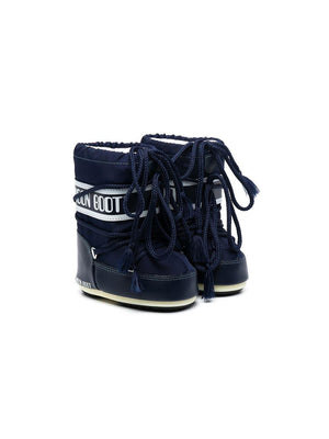 Stivali da neve per bambino Moon Boot Kids blu con stampa logo laterale