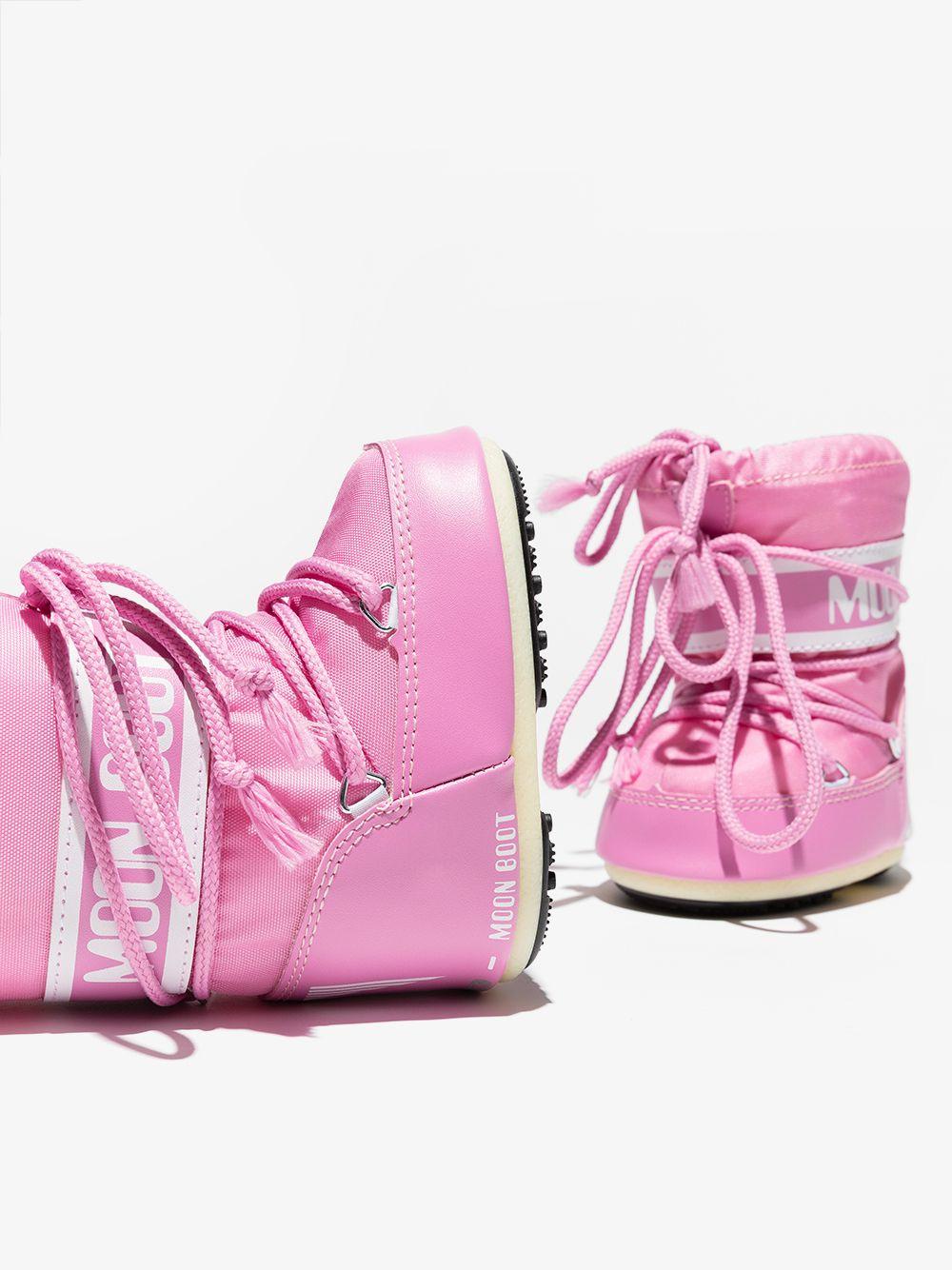 Stivali da neve per neonata Moon Boot Kids Icon Mini rosa con lacci - Rubino Kids