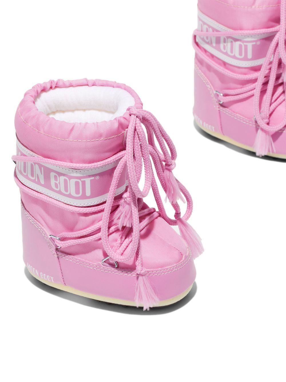 Stivali da neve per neonata Moon Boot Kids Icon Mini rosa con lacci - Rubino Kids