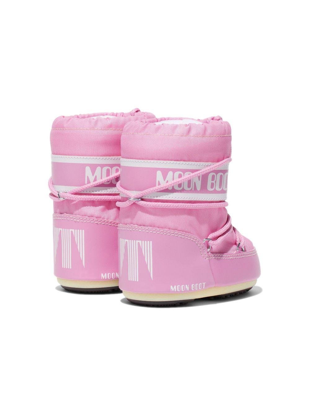 Stivali da neve per neonata Moon Boot Kids Icon Mini rosa con lacci - Rubino Kids