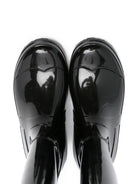 Stivali da pioggia per bambina Karl Lagerfeld Kids neri lucidi con logo - Rubino Kids