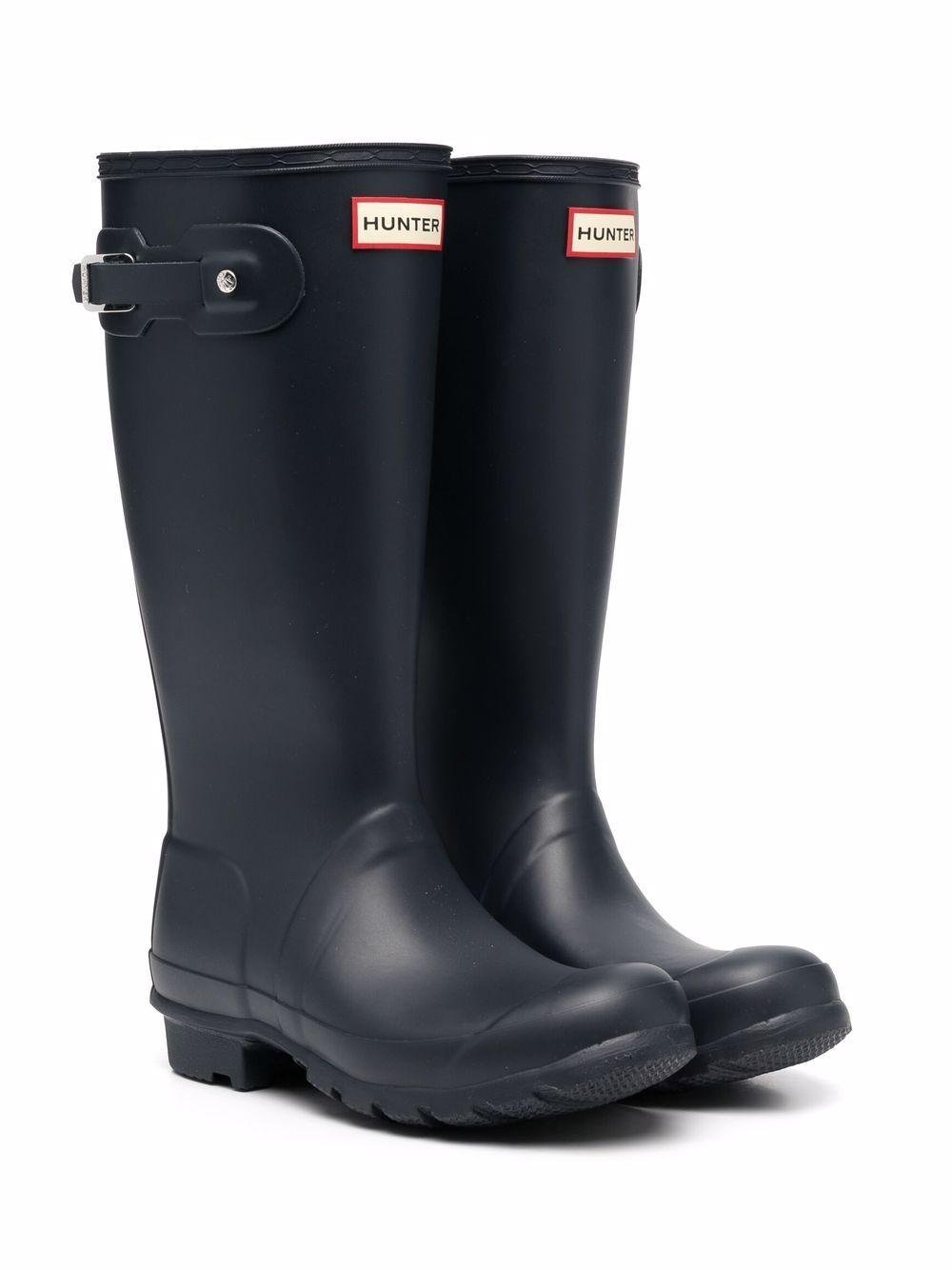 Stivali di gomma Original Wellington per bambini Hunter Kids blu con dettaglio fibbia - Rubino Kids