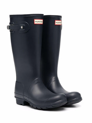 Stivali di gomma Original Wellington per bambini Hunter Kids blu con dettaglio fibbia