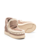 Stivali Eskimo per bambina Mou Kids beige con fodera in shearling - Rubino Kids