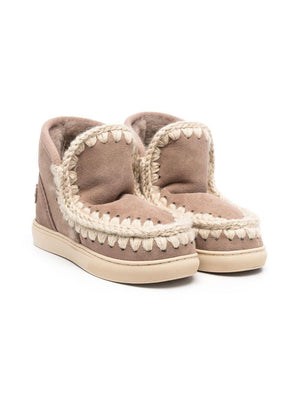 Stivali Eskimo per bambina Mou Kids beige con fodera in shearling