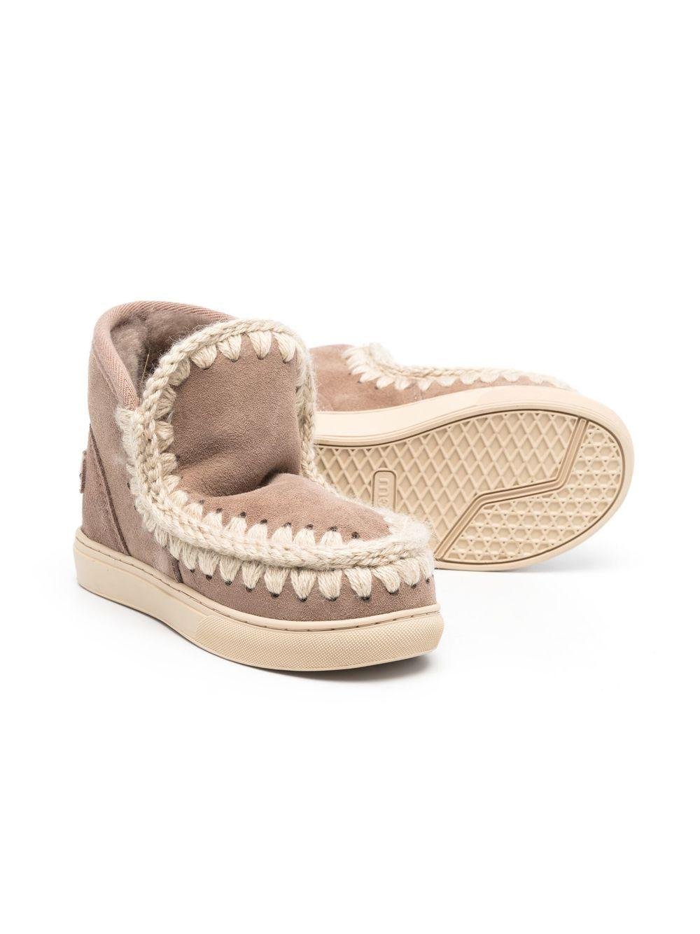 Stivali Eskimo per bambina Mou Kids beige con fodera in shearling - Rubino Kids