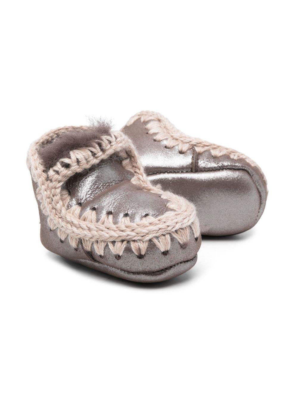 Stivali Eskimo per neonata Mou Kids grigi con effetto metalizzato - Rubino Kids
