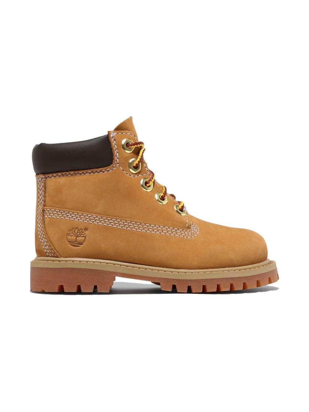 Stivali impermeabili per bambini Timberland Kids beige con logo laterale - Rubino Kids