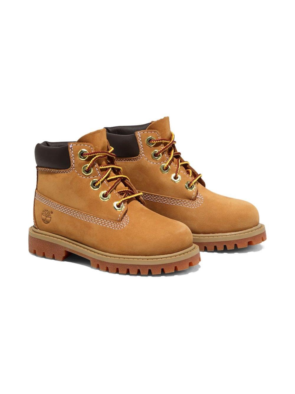 Stivali impermeabili per bambini Timberland Kids beige con logo laterale - Rubino Kids