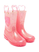 Stivali per bambina Billieblush rosa con manici a forma di cuore glitterati - Rubino Kids