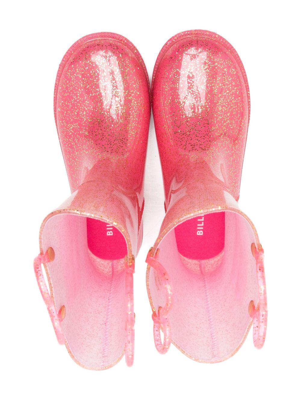 Stivali per bambina Billieblush rosa con manici a forma di cuore glitterati - Rubino Kids