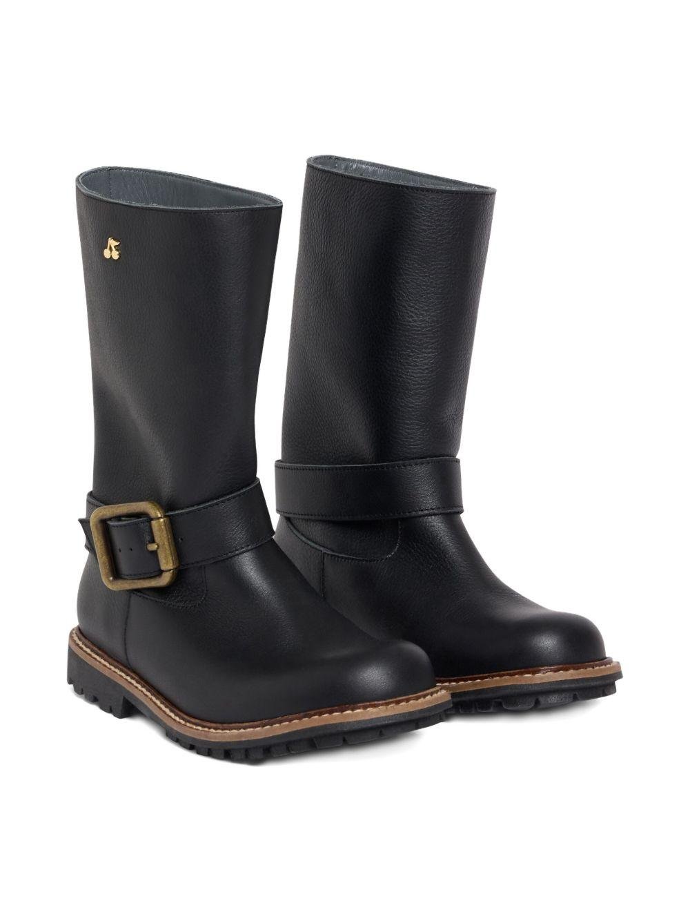 Stivali per bambina Bonpoint nero con fibbia - Rubino Kids