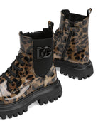 Stivali per bambina Dolce & Gabbana Kids animalier con applicazione - Rubino Kids