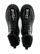 Stivali per bambina Dolce & Gabbana Kids neri con placca con logo - Rubino Kids