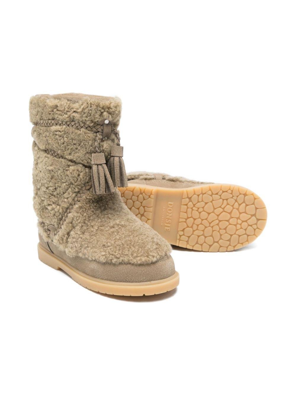 Stivali per bambina Donsje beige con design trapuntato - Rubino Kids