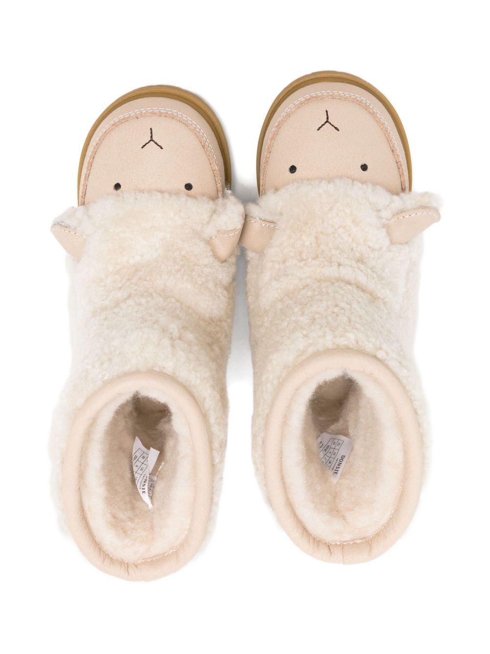 Stivali per bambina Donsje beige con dettagli muso pecora - Rubino Kids