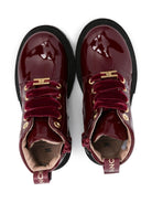 Stivali per bambina Elisabetta Franchi La Mia Bambina rossi con occhielli color oro - Rubino Kids