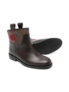 Stivali per bambina ETRO Kids marroni con ricamo Pegaso - Rubino Kids
