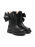 Stivali per bambina Florens neri con dettaglio fiocco sui lati - Rubino Kids