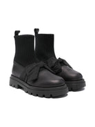 Stivali per bambina Florens neri con fiocco sul davanti - Rubino Kids