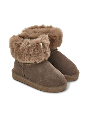 Stivali per bambina Monnalisa marroni con design slip-on