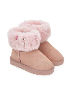 Stivali per bambina Monnalisa rosa con punta tonda