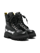 Stivali per bambina Off - White Kids neri con linguetta con logo - Rubino Kids