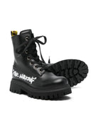 Stivali per bambina Off - White Kids neri con linguetta con logo - Rubino Kids