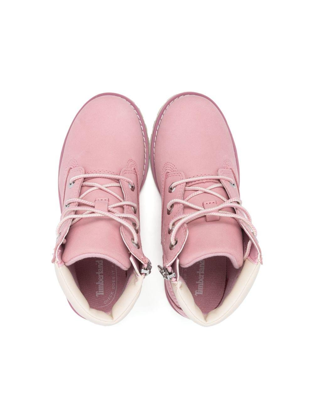 Stivali per bambina Timberland Kids Pokey Pine rosa con chiusura laterale con zip - Rubino Kids