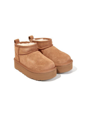 Stivali per bambina UGG Kids Classic Mini Platform marrone