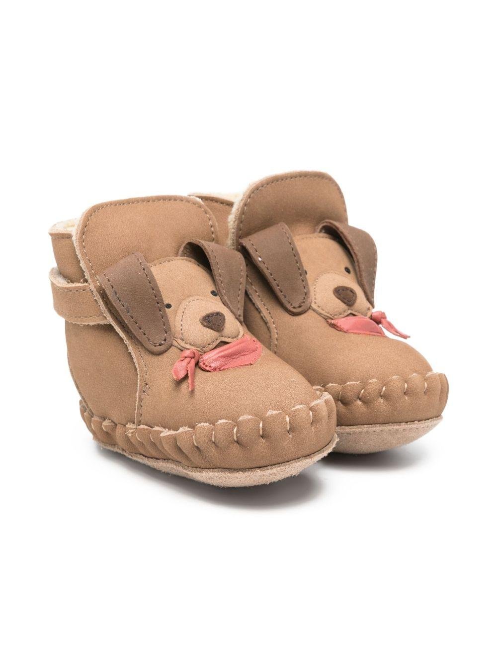 Stivali per neonata Donsje beige con motivo a muso di cane - Rubino Kids