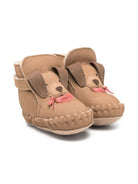 Stivali per neonata Donsje beige con motivo a muso di cane - Rubino Kids
