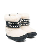 Stivali per neonata Donsje bianchi con cinturino in pelliccia di montone - Rubino Kids