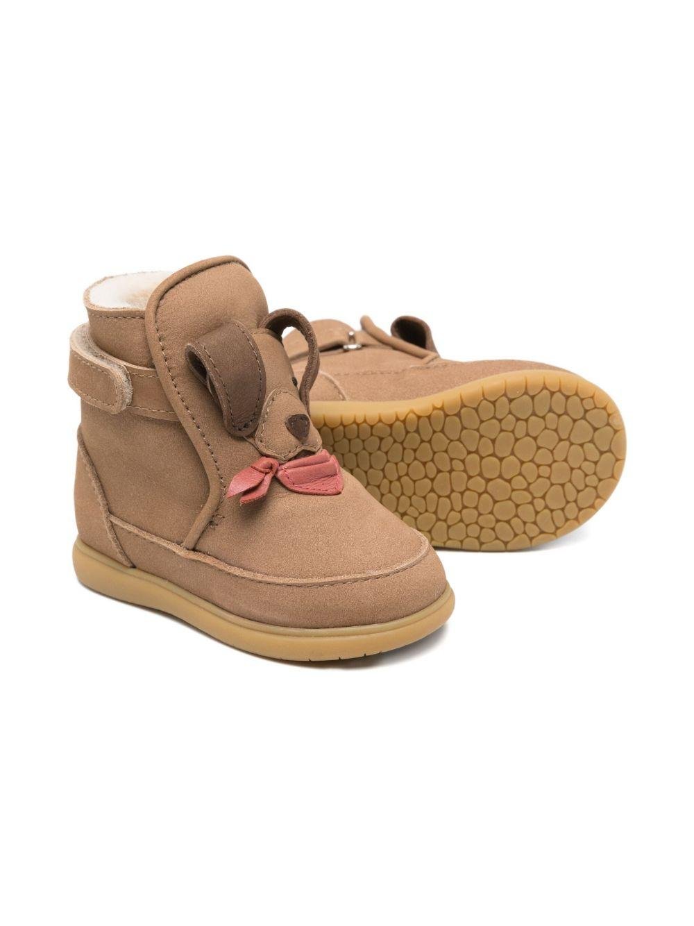 Stivali per neonata Donsje marrone con muso di cane - Rubino Kids