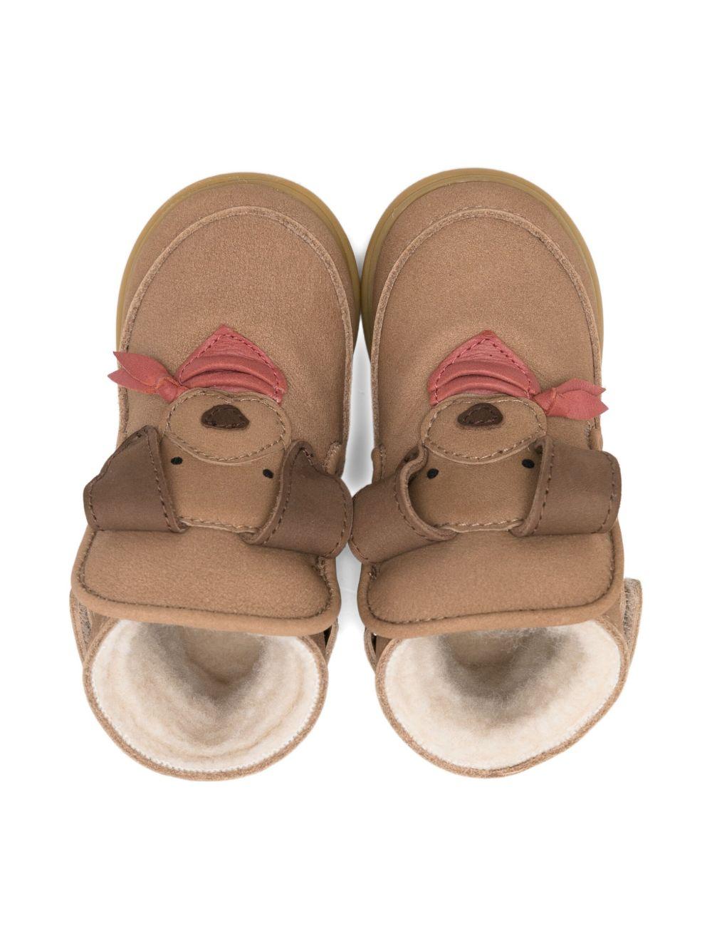 Stivali per neonata Donsje marrone con muso di cane - Rubino Kids